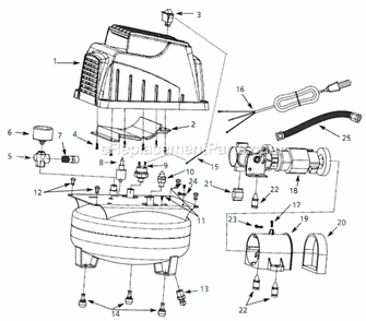 Page A Diagram and Parts List for FP202999DQ 2006 Campbell Hausfeld Compressor